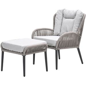Garden Impressions Bentong loungestoel incl voetenbank - taupe