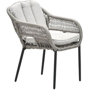 Pescara dining tuinstoel carbon black rope taupe met kussen -  Dining tuinstoel  - Specialist in Tuinmeubelen