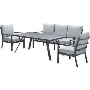 Garden Impressions Senja lounge dining set stoel-bank 4-delig - licht grijs