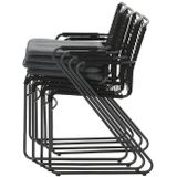 Hermes stapelbare fauteuil c.bl/rope black dia. 5mm/mystic gr - Garden Impressions