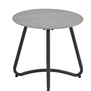 Vento - Bijzettafel - Carbon Black - Centostone Napoli Sand - Ø45xH41 cm