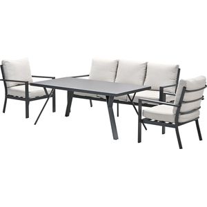 Garden Impressions Sergio lounge-dining sofa set - 4-delig - carbon black - desert sand