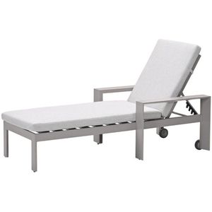 GARDEN IMPRESSIONS - Malakka Ligbed - Taupe - Aluminium - Verstelbare Rugleuning