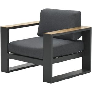 Garden Impressions Plaza lounge tuinstoel - donker grijs teaklook