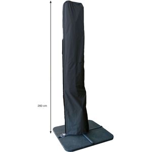 Garden Impressions Hawaii parasolhoes - Zweefparasol - 260 x 48/58 cm - Zwart