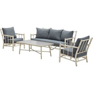 Lombok loungeset 4-dlg alu bamboo/ mystic grey - Garden Impressions