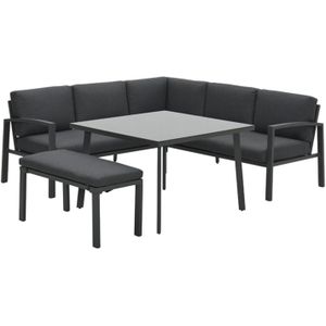 Garden Impressions Tropea Lounge Dining set 5-delig - Donker Grijs