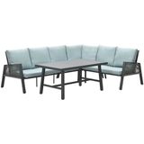 Garden Impressions Brendon lounge dining set 4-delig rechts - mint grijs