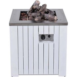 Garden Impressions Cozy living gas vuurtafel Faro 60x60 cm wit