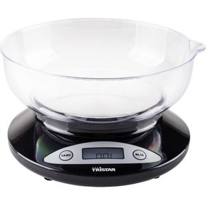 Tristar Keukenweegschaal KW-2430 - Digitale keukenweegschaal met kom - Tot 2 kilogram - Zwart