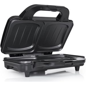 Tristar Tosti apparaat SA-3060 - Tosti ijzer met anti-aanbaklaag - Tosti maker met schelpvorm - 900W - Zwart/RVS