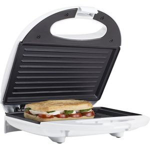 Tristar Camping Tosti-ijzer SA-3050 - Geschikt voor 2 tosti’s - Anti-aanbaklaag - Met grillplaat - 750W - Wit