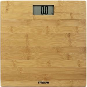 Tristar WG-2432, Elektronische Personenwaage, 180 kg, 100 g, Bamboo, g, oz, kg, lb, Square
