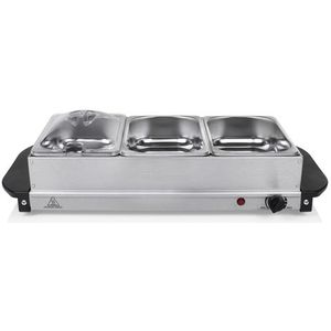 Tristar BP-6283 - Buffetwarmer 200W - Chafing dish - 3 x 1,4 Liter - Incl deksel - RVS