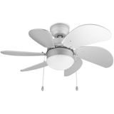 Plafondventilator Tristar VE-5810 - Ventilator met licht - Ceiling Fan met Trekkoord - 3 Instelbare Standen - Ø 76 cm - Wit