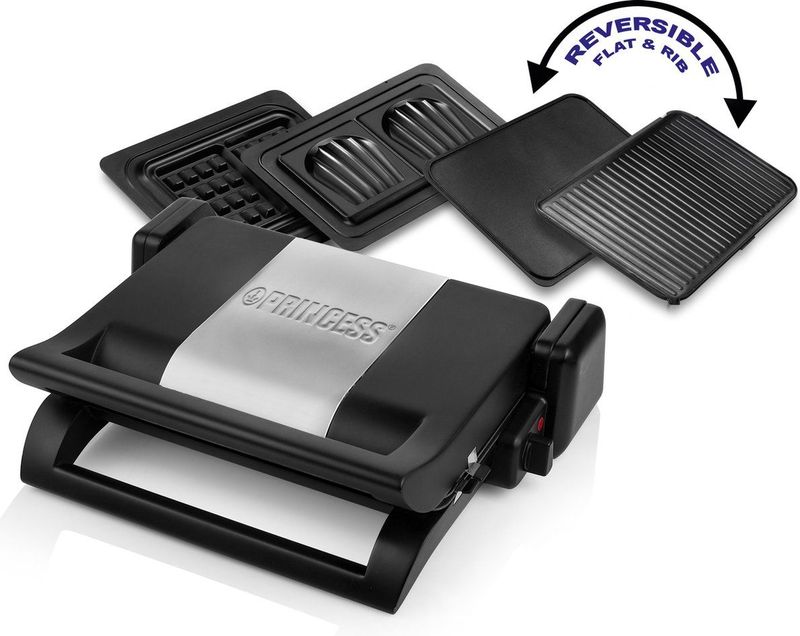 Princess Multi Contactgrill - Grill Apparaat - Tosti Apparaat - Wafelijzer - RVS Design