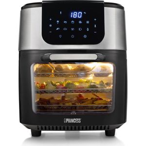Princess Airfryer Oven DeLuxe 182075 - Heteluchtfriteuse - Extra groot 11 liter - PFAS vrij - 10 automatische programma's - RVS/Zwart