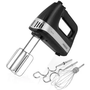 Handmixer, 200 watt, kom met apparaatstandaard, 5 standen, 3L roterende kom, 2 garden en 2 kneedhaken vaatwasmachinebestendig,Black
