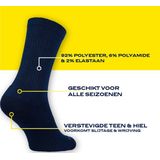 NOMAD® 3 Pack Sokken Maat 35-38 | Polyester Wandelsokken Crew 3-pack Donkerblauw | Naadloos | Dames & Heren | Comfortabel & Dempend
