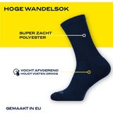 NOMAD® 3 Pack Sokken Maat 35-38 | Polyester Wandelsokken Crew 3-pack Donkerblauw | Naadloos | Dames & Heren | Comfortabel & Dempend