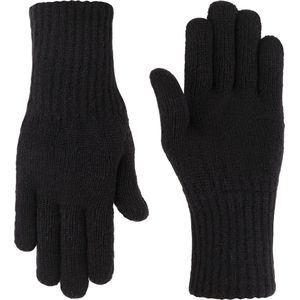 NOMAD® Turoa Handschoenen Dames | One Size Zwart | Winter Warm & Zacht | Gebreide Wolmix