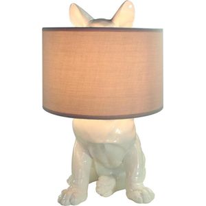 Happy-house Lamp Met Verborgen Hond Glanzend Wit