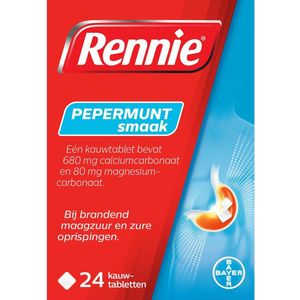 Rennie Pepermunt kauwtabletten bij brandend maagzuur, 24 stuks