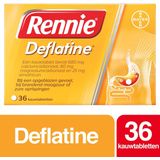 Rennie - Deflatine - Kauwtabletten - 36 Stuks - Verlicht Opgeblazen Gevoel