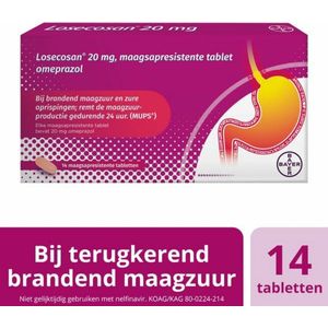 Losecosan - 20 Mg Tabletten - 14 Stuks - Vermindert Maagzuur