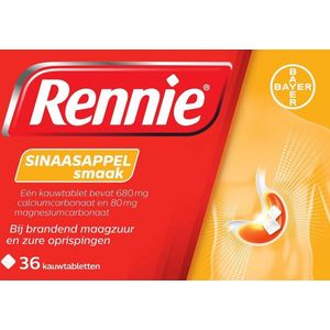 Rennie Sinaasappel kauwtabletten bij brandend maagzuur, 36 stuks