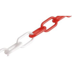 DX Kunststof ketting 6mmx25m rood/wit