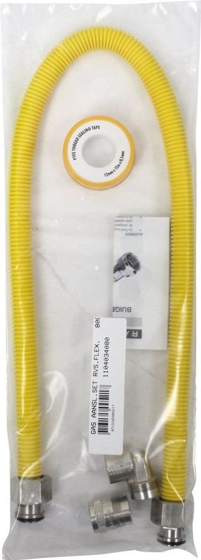 Gas Aansluitset - 80 cm - PE - RVS - GASTEC QA Keurmerk