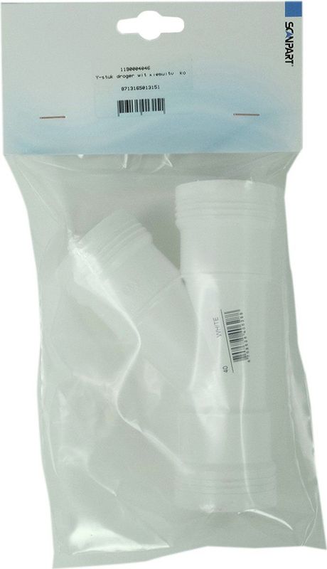 Scanpart PVC Y-stuk afvoer - Geschikt voor wasmachine en droger - Hulpstuk - Koppelstuk - Voor 2 water afvoerslangen