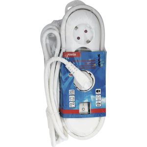 Stekkerdoos - Wit - 3-Voudig - 5,0 m - KEMA en TÜV/GS Keurmerk