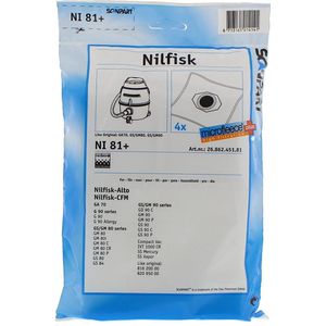 Nilfisk - GS80-90 - Stofzak - Microfleece - Universeel - Inhoud 4 Stuks