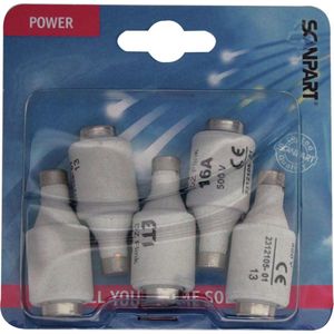 Scanpart zekeringen 16A - Stoppen - Geschikt voor meterkast - Stoppenkast - 16 Ampère - 5 stuks