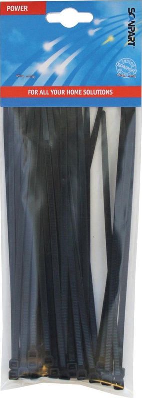 Scanpart tie wraps 200 mm - Kabelbinders - Zwart - 50 stuks