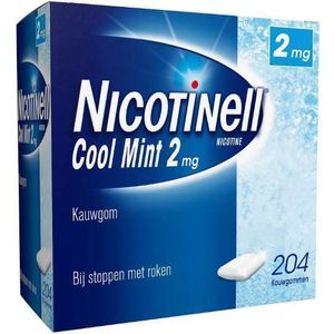 Nicotinell Kauwgom Cool Mint 2mg - 1 x 204 stuks
