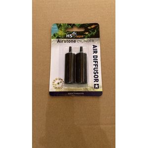 HS Aqua Luchtsteen Cilinder Zwart Blister 2 Stuks 18x50MM