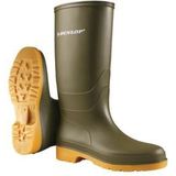 Rubberen regenlaarzen | merk Dunlop | heren en dames | kleur groen | 100% waterdicht