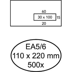 Envelop hermes venster ea5/6 vr 3x10 80gr zk 500st