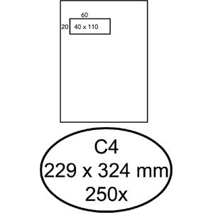 Envelop hermes akte c4 229x324mm venster 4x11links 250stuks