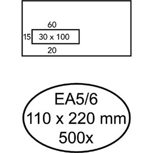 Envelop Hermes EA5/6 110x220mm venster 3x10links zelfkl 500