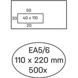 Envelop Hermes Ea5/6 Vl V23 4x11 80gr Zk Wit - Doos A 500 Stuk