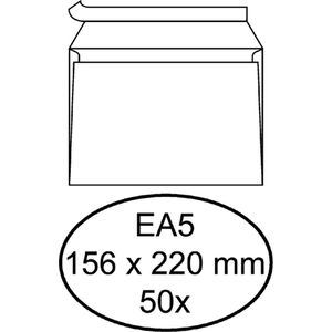 Envelop Hermes bank EA5 156x220mm zelfklevend wit pak à 50 stuks