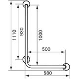 Handicare - Linido - Wandbeugel - Wit - Gecoat - 90° Rechts