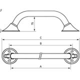 Linido - Ergogrip Wandgreep - Staal - Wit - Gecoat - Recht
