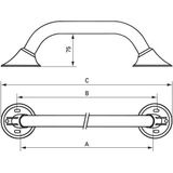 Linido - Ergogrip Wandgreep - Roestvaststaal - Wit - 400x103mm