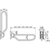 Toiletbeugel handicare linido opklapbaar aangepast sanitair 70 cm wit