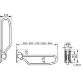Handicare - Linido Toiletbeugel - Opklapbaar - 80cm - RVS - Wit